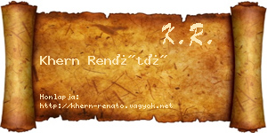 Khern Renátó névjegykártya